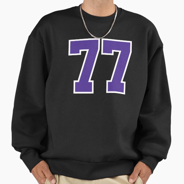 Seventy-Seven Purple Jersey Number Sports 77 - Adult & Kids T-Shirts, Sweatshirts & Hoodies apparel design preview 1