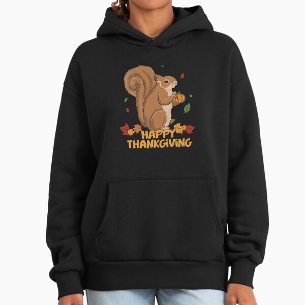 Funny Squirrel Happy Thanksgiving - Adult & Kids T-Shirts, Sweatshirts & Hoodies apparel design preview 1