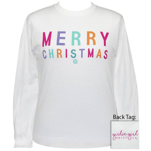 Girlie Girl Originals Preppy Merry Christmas White - Adult & Kids T-Shirts, Sweatshirts & Hoodies apparel design preview 1