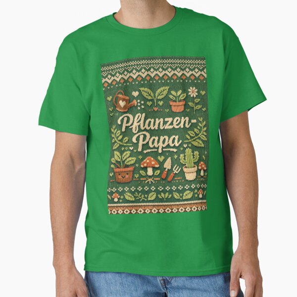 Plant Dad: Cozy knit design for hobby gardeners - Adult & Kids T-Shirts, Sweatshirts & Hoodies apparel design preview 1