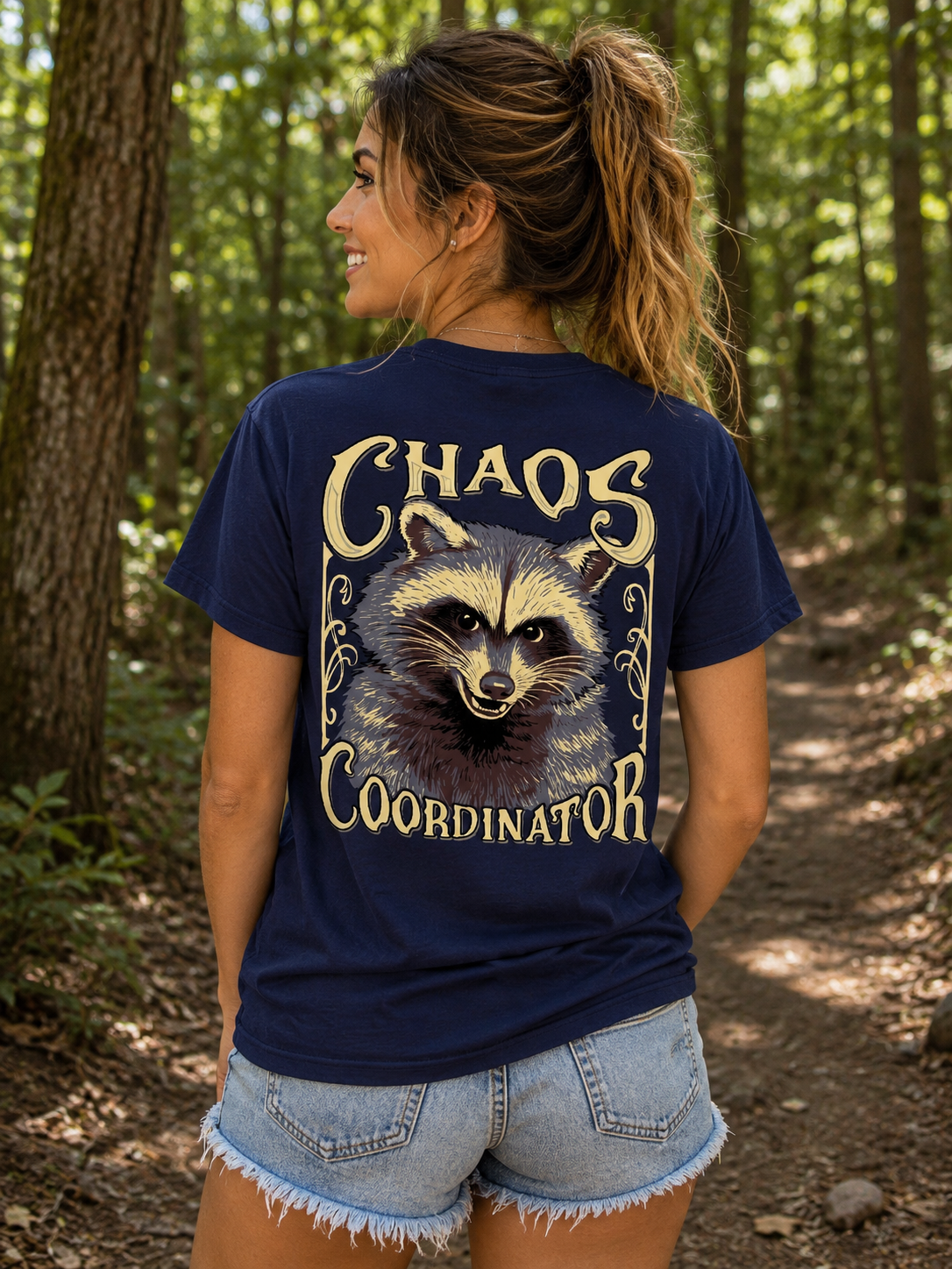 Southern Attitude Chaos Coordinator Raccoon - Adult & Kids T-Shirts, Sweatshirts & Hoodies apparel design preview 1