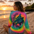 Southern Attitude Tortuga Moon Mermaid Turtle Tie Dye - Adult & Kids T-Shirts, Sweatshirts & Hoodies apparel design preview 1