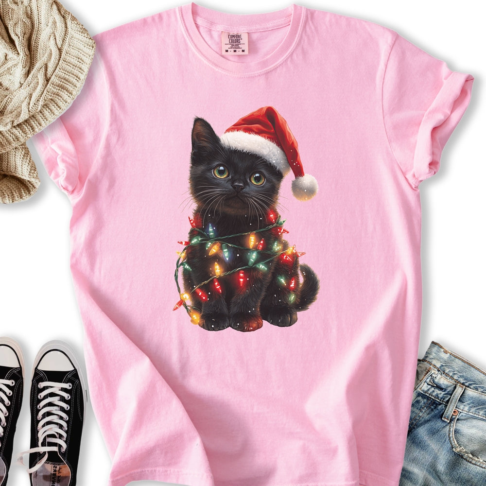Christmas Cat Lights - Adult & Kids T-Shirts, Sweatshirts & Hoodies apparel design preview 1