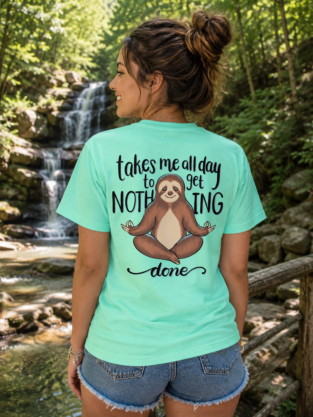 Southern Attitude Takes All Day Sloth - Adult & Kids T-Shirts, Sweatshirts & Hoodies apparel design preview 1