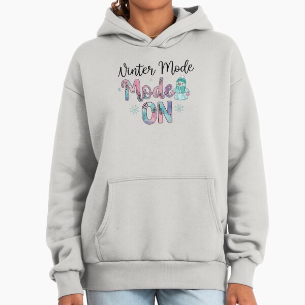 Winter mode on cute snowman pastel style - Adult & Kids T-Shirts, Sweatshirts & Hoodies apparel design preview 1