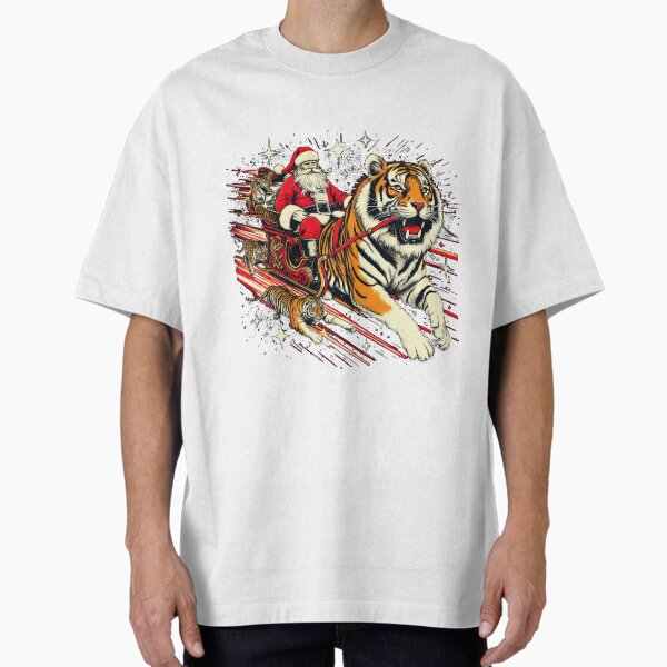 Santa's sleigh pulled by tigers - Adult & Kids T-Shirts, Sweatshirts & Hoodies apparel design preview 1