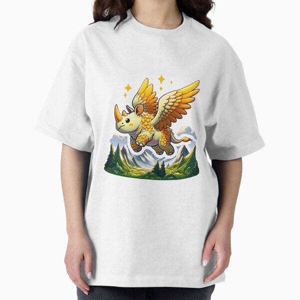 Cute and kawaii fantastic Rhino flying in the sky - Adult & Kids T-Shirts, Sweatshirts & Hoodies apparel design preview 1