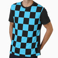 Checkered Pattern: Black Cool Blue Graphic - Adult & Kids T-Shirts, Sweatshirts & Hoodies apparel design preview 1