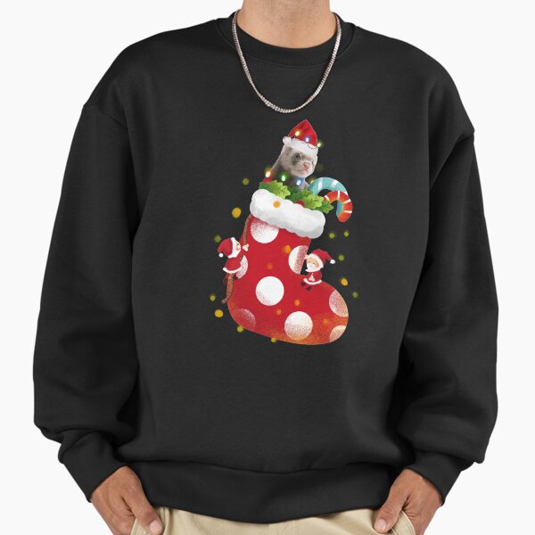 Ferret With Hat Christmas Socking - Adult & Kids T-Shirts, Sweatshirts & Hoodies apparel design preview 1