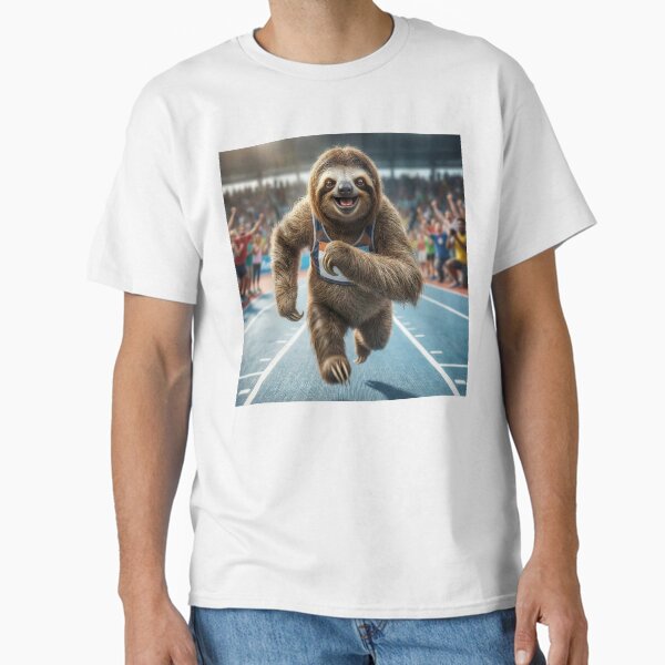 Exuberant Sloth Tears Up the Track - Adult & Kids T-Shirts, Sweatshirts & Hoodies apparel design preview 1