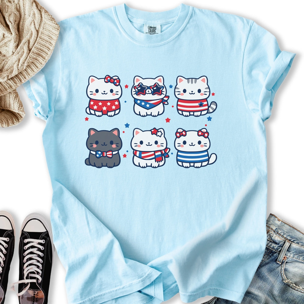 Cute Patriotic Cats - Adult & Kids T-Shirts, Sweatshirts & Hoodies apparel design preview 1
