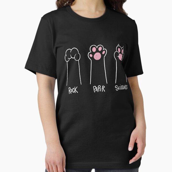 Rock Paper Scissors Hand Game Cute Paw Funny Cat - Adult & Kids T-Shirts, Sweatshirts & Hoodies apparel design preview 1
