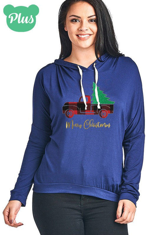 SALE Merry Christmas Plaid Truck Glitter Tree Holiday - Adult & Kids T-Shirts, Sweatshirts & Hoodies apparel design preview 1