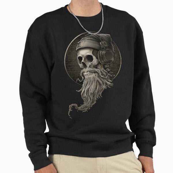 Viking Vintage Skull Beard with Headphone - Adult & Kids T-Shirts, Sweatshirts & Hoodies apparel design preview 1