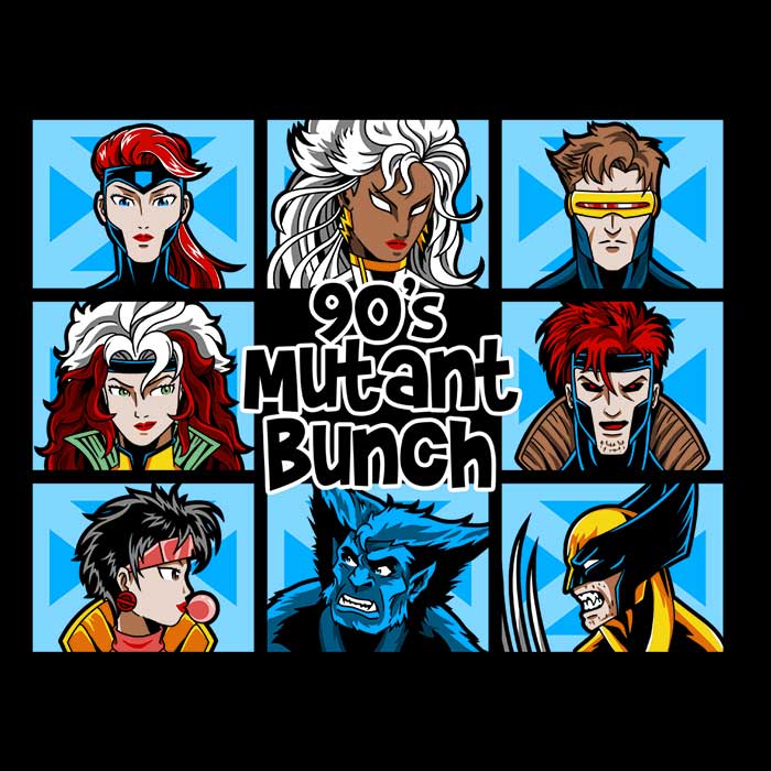 90's Mutant Bunch Men's Apparel - Adult & Kids T-Shirts, Sweatshirts & Hoodies apparel design preview 2