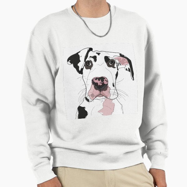 Great Dane b/w/pink dog - Adult & Kids T-Shirts, Sweatshirts & Hoodies apparel design preview 1
