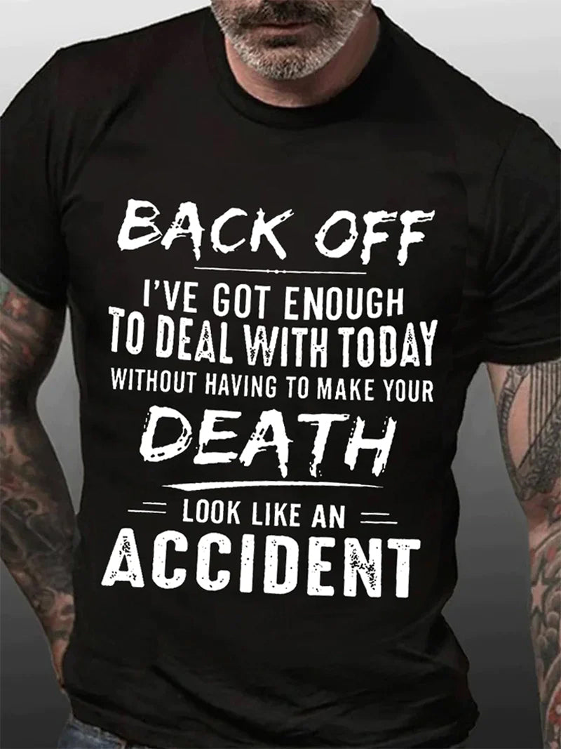 Men's Back Off I've Got Enough To Deal With Today - Adult & Kids T-Shirts, Sweatshirts & Hoodies apparel design preview 2