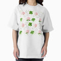 Modern Pink Clover and Geometric Gold Lines - Adult & Kids T-Shirts, Sweatshirts & Hoodies apparel design preview 1