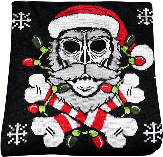 Skull Santa Claus Bones Lights Ugly Christmas Sweater product image 4
