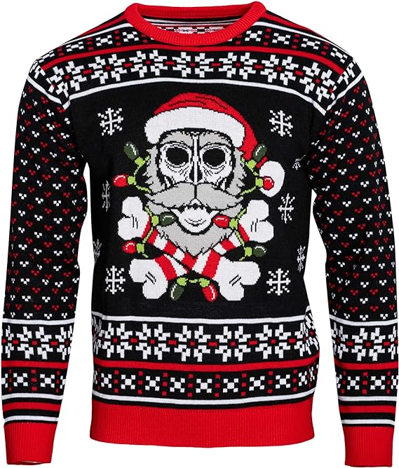 Skull Santa Claus Bones Lights Ugly Christmas Sweater product image