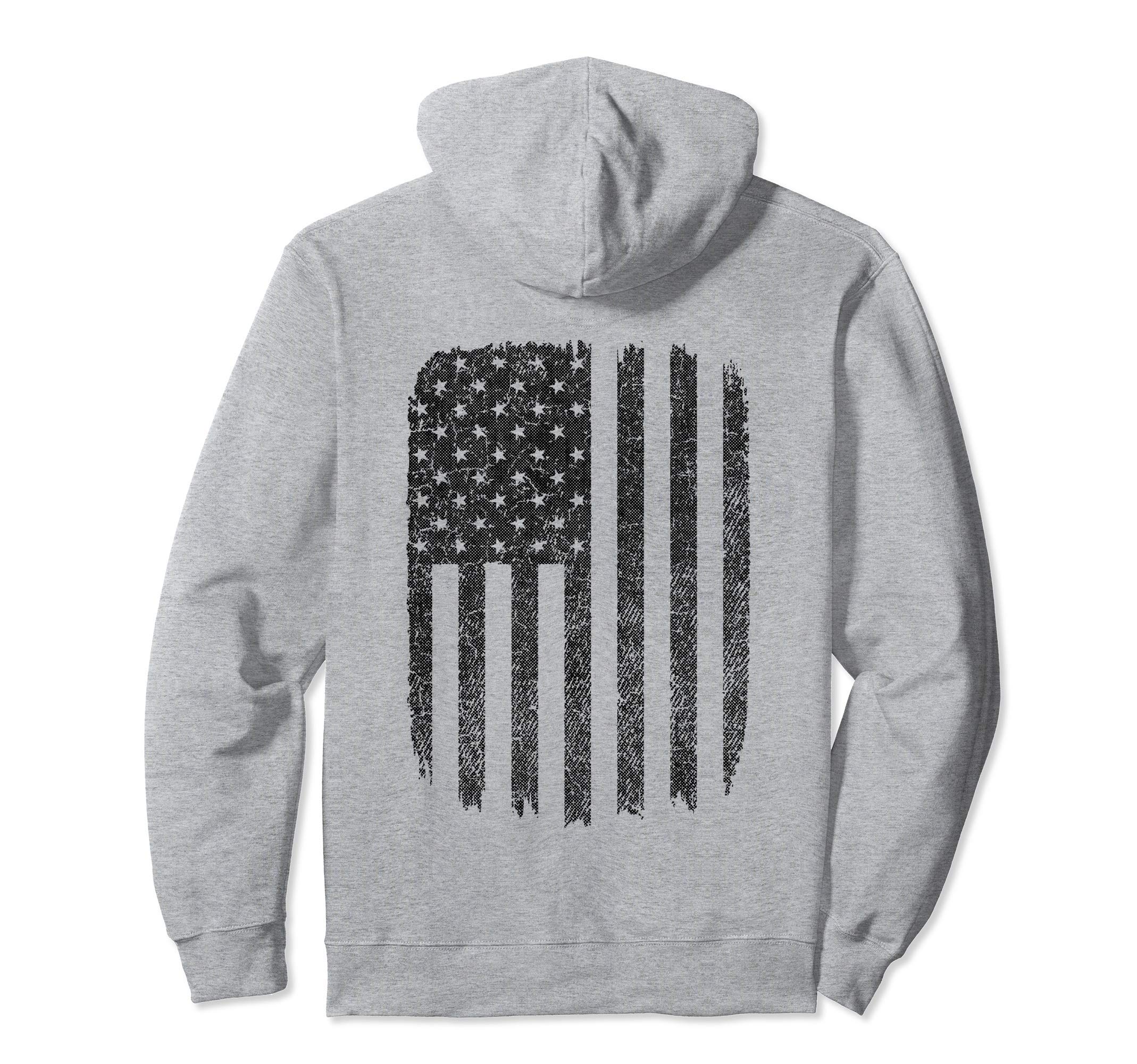 Distressed American Flag Usa Patriotic Hoodie - Custom Art Print Men Women - T-Shirt, Sweatshirt, Hoodie