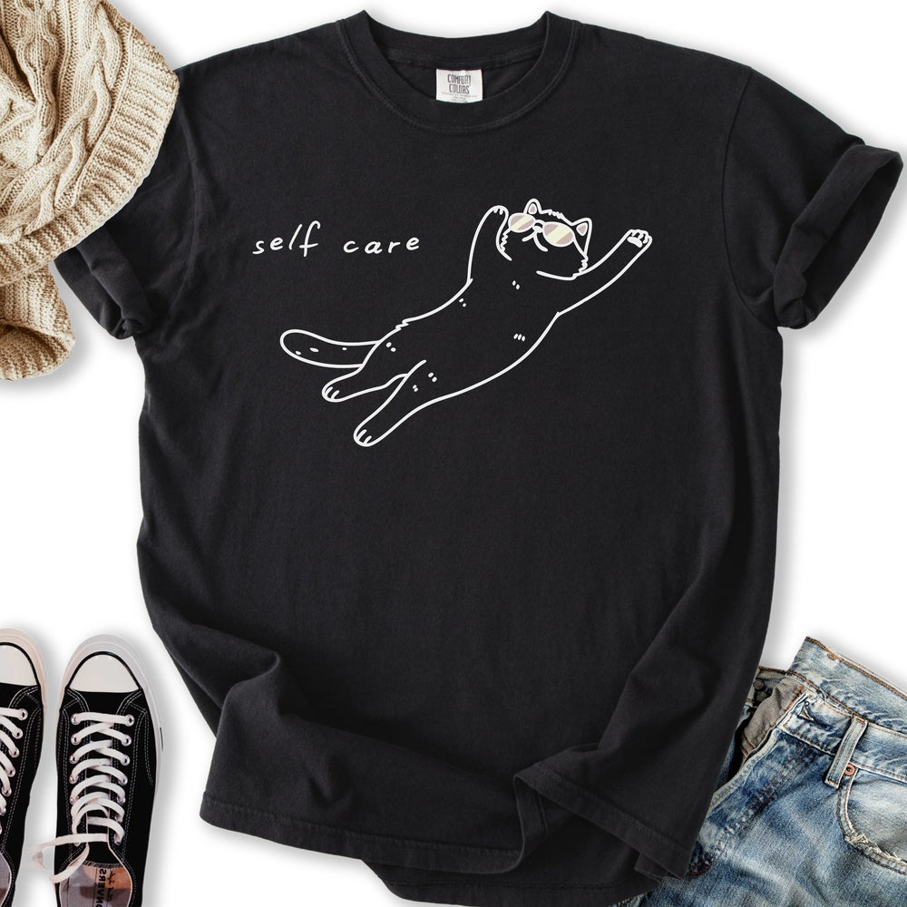 Self Care Cat - Adult & Kids T-Shirts, Sweatshirts & Hoodies apparel design preview 1