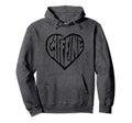 Caffeine Love Heart Typography Coffee Hoodie - Novelty Apparel for Adults - T-Shirt, Sweatshirt, Hoodie