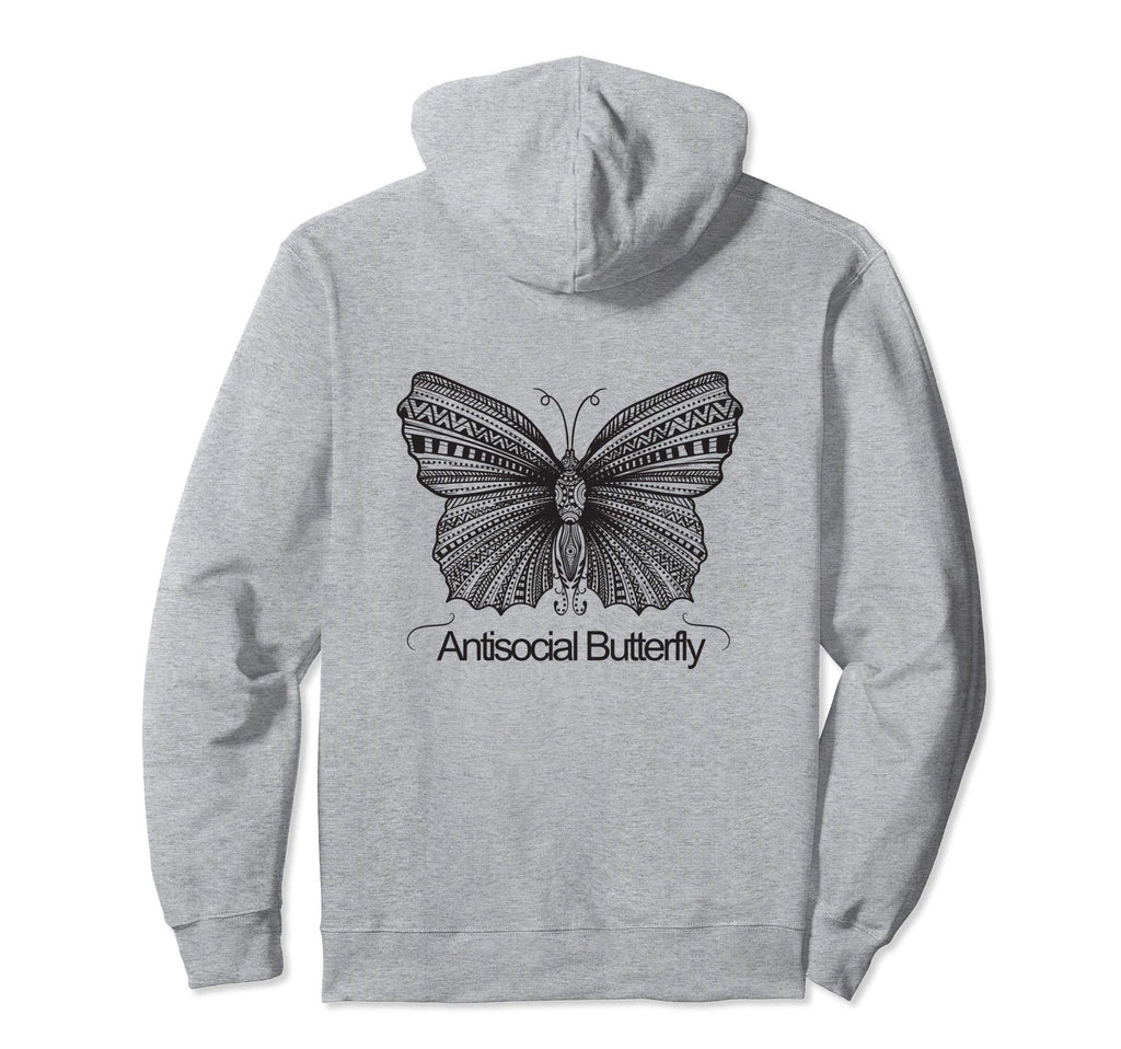 Antisocial Butterfly Funny Black And Hoodie - Minimalist Print for Adults - T-Shirt, Sweatshirt, Hoodie