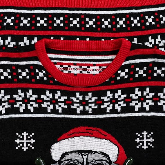 Skull Santa Claus Bones Lights Ugly Christmas Sweater product image 3