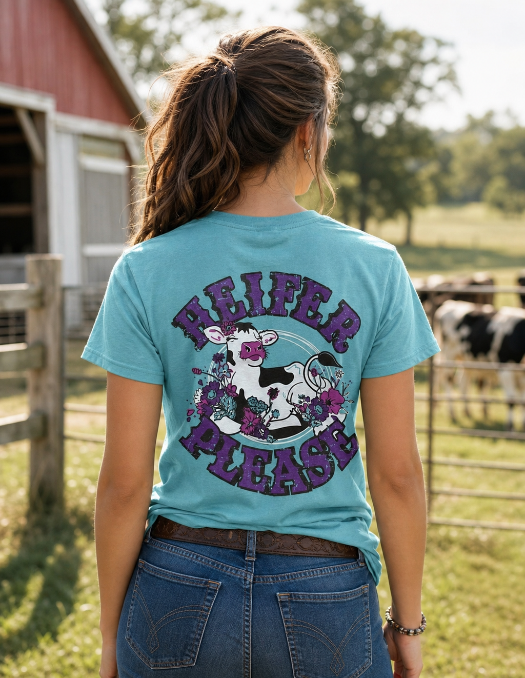 Southern Chics Heifer Please Cow Comfort Colors - Adult & Kids T-Shirts, Sweatshirts & Hoodies apparel design preview 1
