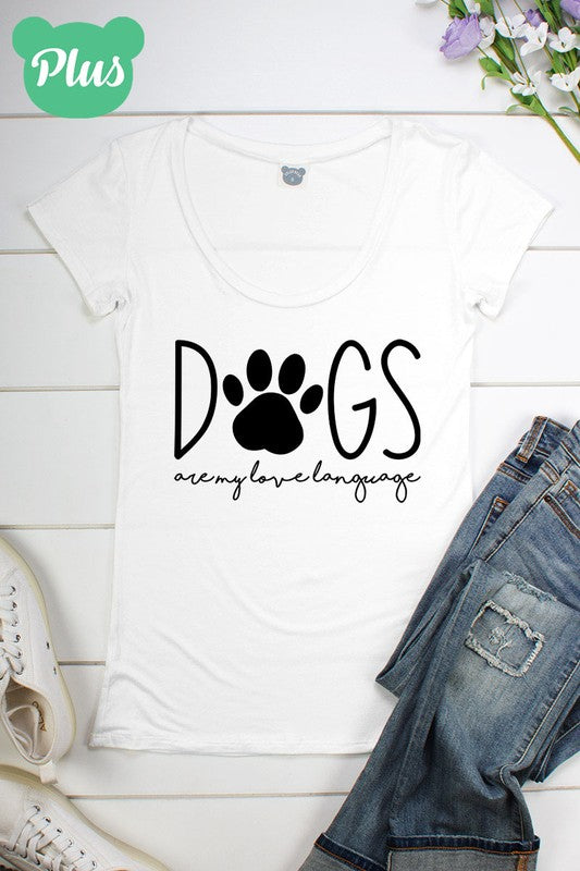 Dogs Are My Love Language Scoop Neck Short Sleeve - Adult & Kids T-Shirts, Sweatshirts & Hoodies apparel design preview 1