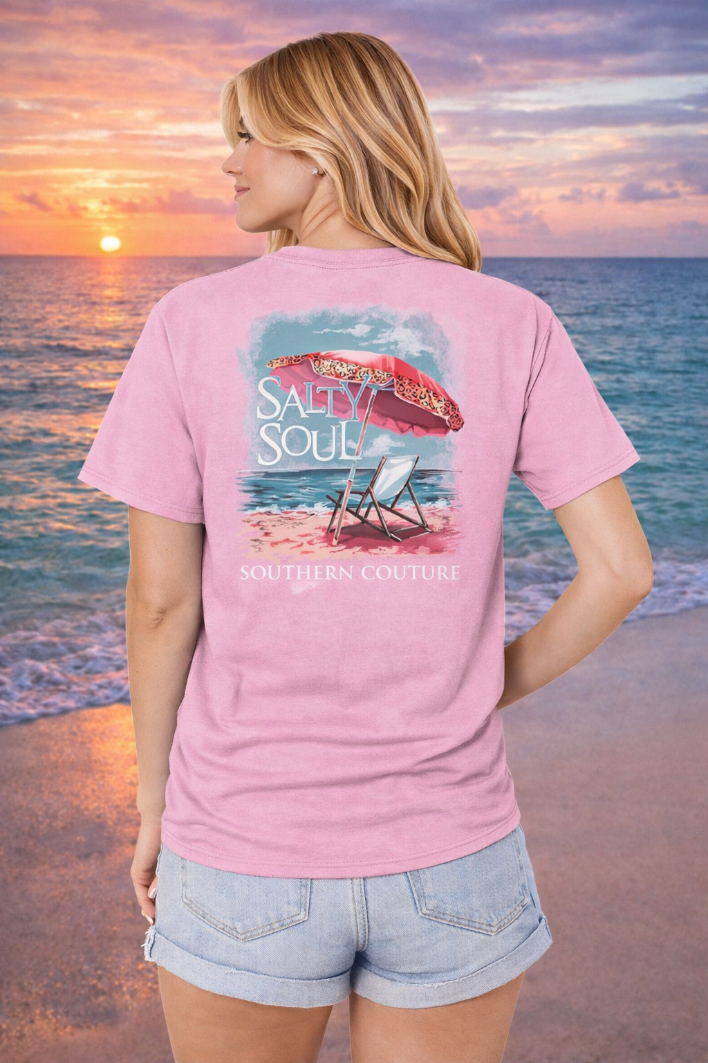Southern Couture Salty Soul Beach Comfort Colors - Adult & Kids T-Shirts, Sweatshirts & Hoodies apparel design preview 1