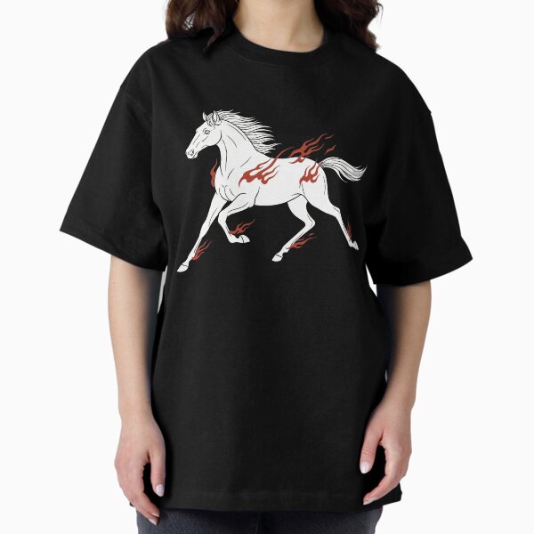 Galloping White Fire Horse Mythical Beast - Adult & Kids T-Shirts, Sweatshirts & Hoodies apparel design preview 1