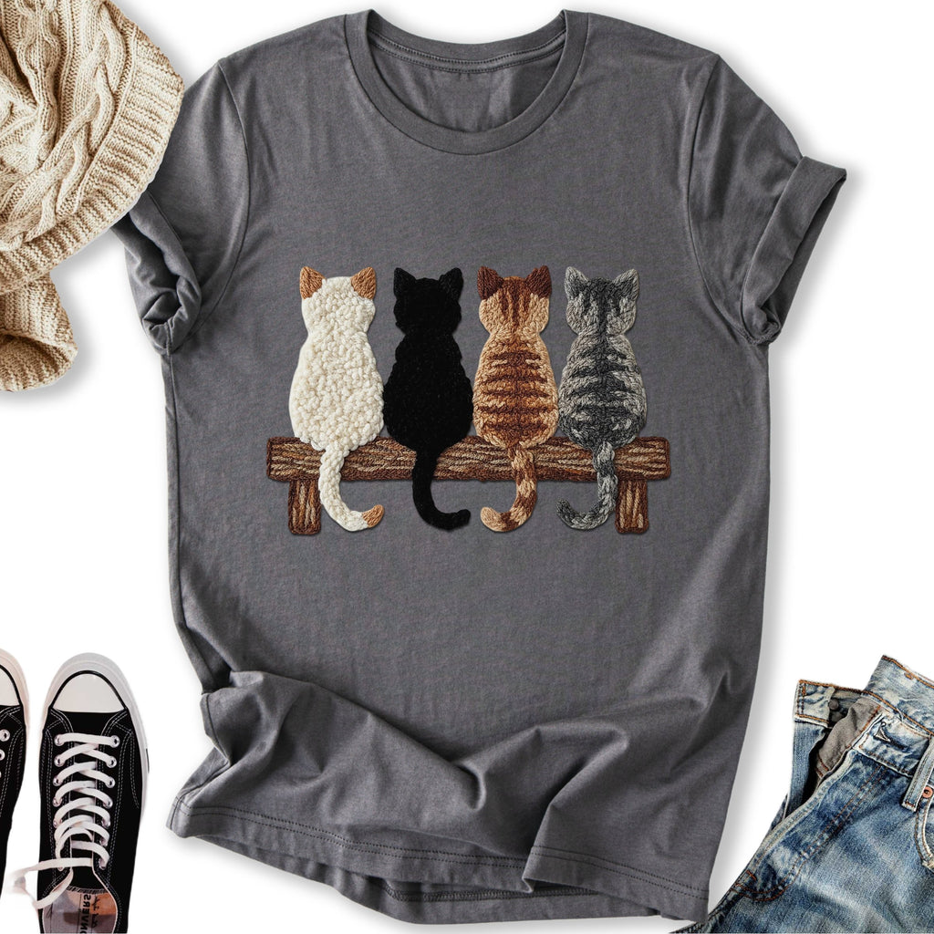 Four Cats Faux Yarn Printed - Adult & Kids T-Shirts, Sweatshirts & Hoodies apparel design preview 2