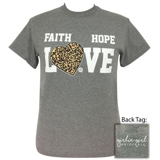 Girlie Girl Originals Preppy Faith Hope Love Leopard - Adult & Kids T-Shirts, Sweatshirts & Hoodies apparel design preview 1