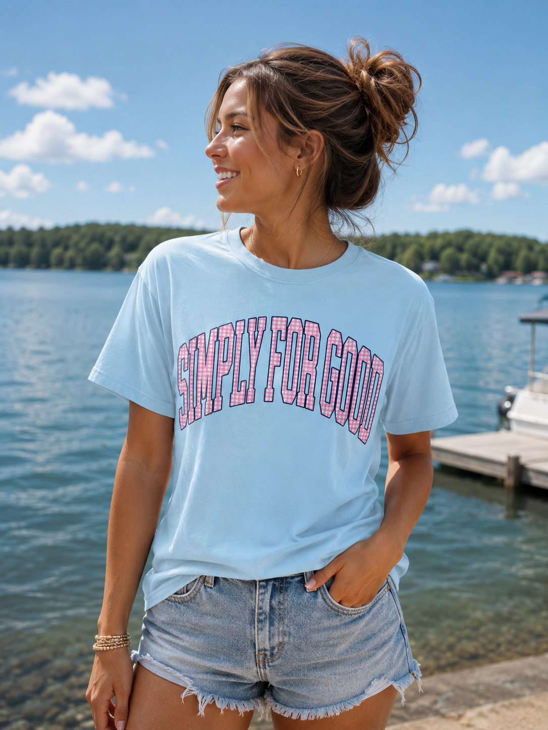 Simply Southern S4G Gingham Pattern Mineral Washed - Adult & Kids T-Shirts, Sweatshirts & Hoodies apparel design preview 1