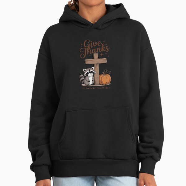 Fall Lover Thanksgiving Racoon Gives Thanks To That - Adult & Kids T-Shirts, Sweatshirts & Hoodies apparel design preview 1