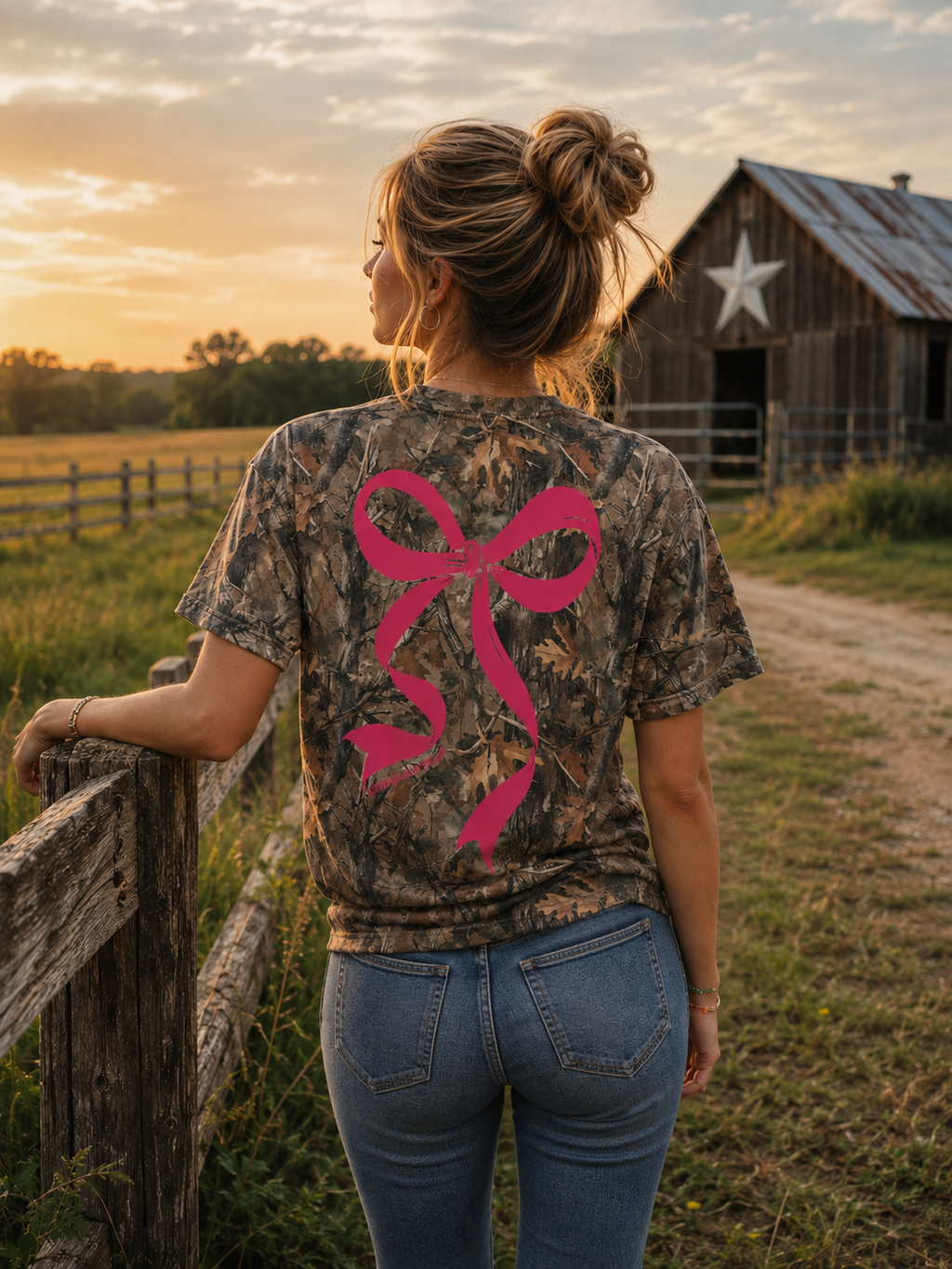 Simply Southern Pink Bow Camo - Adult & Kids T-Shirts, Sweatshirts & Hoodies apparel design preview 1