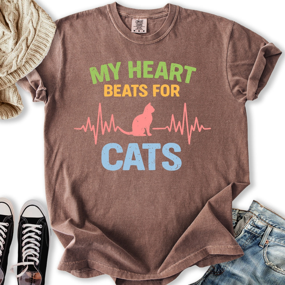 Heart Beats for Cats - Adult & Kids T-Shirts, Sweatshirts & Hoodies apparel design preview 1