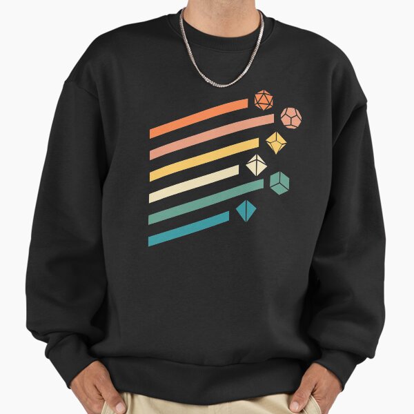Retro Rainbow Polyhedral Dice Set Colors Tabletop RPG - Adult & Kids T-Shirts, Sweatshirts & Hoodies apparel design preview 1