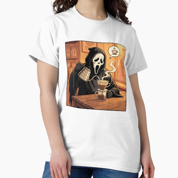 Ghostface (Scream) coffee addict v60 - Adult & Kids T-Shirts, Sweatshirts & Hoodies apparel design preview 1