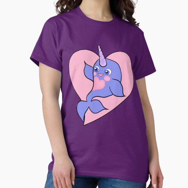 Cute pink Narwhal Heart - Adult & Kids T-Shirts, Sweatshirts & Hoodies apparel design preview 1