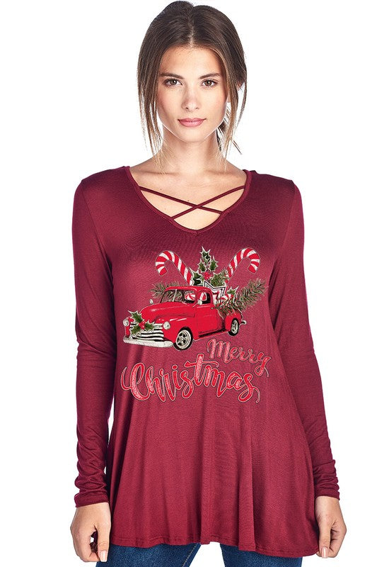 SALE Merry Christmas Candy Cane Truck Holiday Criss - Adult & Kids T-Shirts, Sweatshirts & Hoodies apparel design preview 2