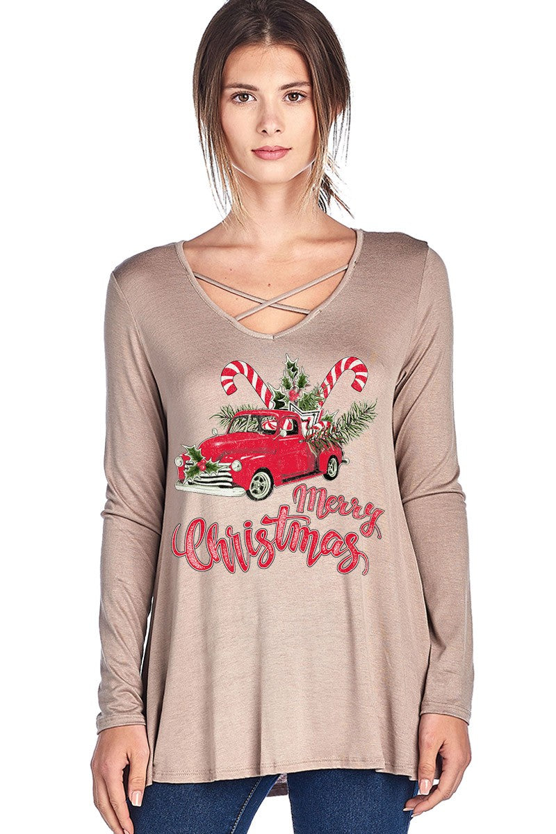 SALE Merry Christmas Candy Cane Truck Holiday Criss - Adult & Kids T-Shirts, Sweatshirts & Hoodies apparel design preview 1