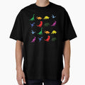 Fun Dinosaur Pattern (Black Background) - Adult & Kids T-Shirts, Sweatshirts & Hoodies apparel design preview 1