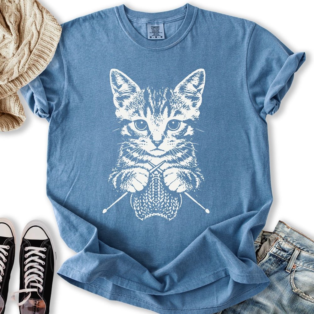 Knitting Cat - Adult & Kids T-Shirts, Sweatshirts & Hoodies apparel design preview 2