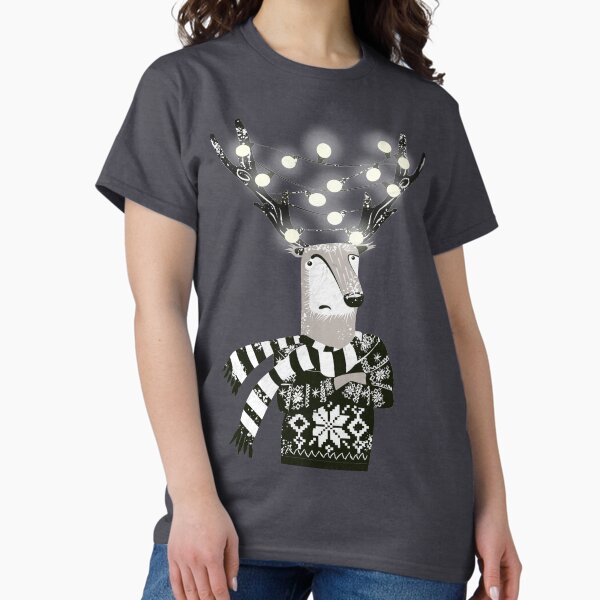 Christmas Bright Reindeer - Adult & Kids T-Shirts, Sweatshirts & Hoodies apparel design preview 1