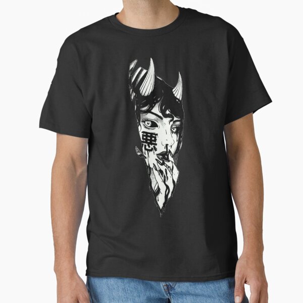 Evil Girl Japanese Cyberpunk Black and White - Adult & Kids T-Shirts, Sweatshirts & Hoodies apparel design preview 1