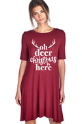 SALE Oh Deer Christmas is Here Holiday Casual Dress - Adult & Kids T-Shirts, Sweatshirts & Hoodies apparel design preview 1