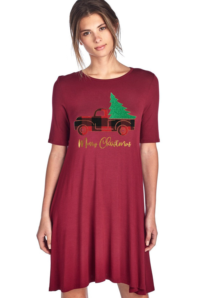 SALE Merry Christmas Tree Holiday Casual Dress - Adult & Kids T-Shirts, Sweatshirts & Hoodies apparel design preview 2